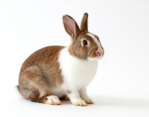 Obraz premium Adorable Domestic Brown and White Rabbit