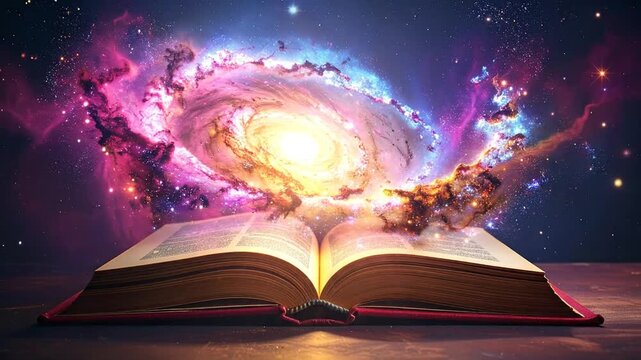 An open book with pages illuminated by a vibrant , symbolizing knowledge and imagination.