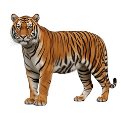 Fototapeta premium Majestic tiger standing confidently with striking orange and black stripes