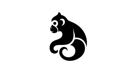 Stylized silhouette monkey graphic © Nataliaa
