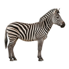 Obraz premium Majestic zebra standing in profile with striking black and white stripes