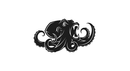 Stylized octopus illustration on white © Nataliaa