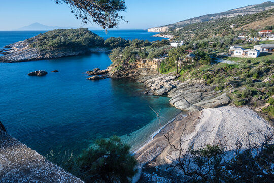 The coastline of Thassos island, Greece