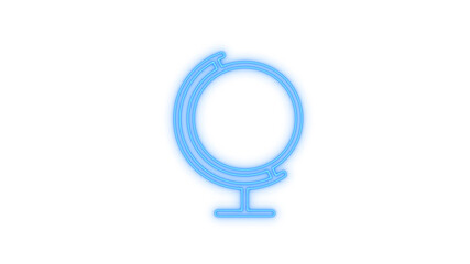 Glowing neon globe icon isolated on transparent background. World map symbol. Global network concept. Earth planet sign. International web design element. © mominulim
