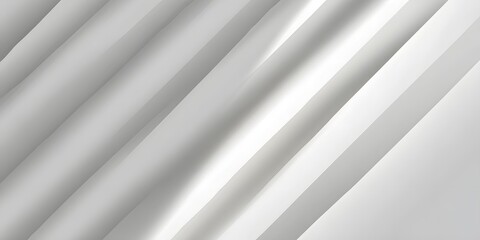 Fototapeta premium Abstract white diagonal parallel lines soft light and shadow overlapping planes minimalist architectural background clean geometric design subtle elegant motion smooth surface