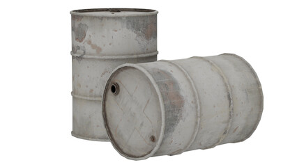 Rusty metal barrel prop in a 3D rendering scene with details © santiago