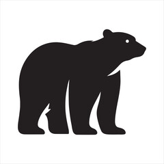 Fototapeta premium polar bear vector silhouette line art logo design concept illustration idea