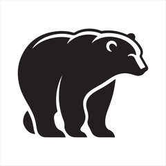 Fototapeta premium polar bear vector silhouette line art logo design concept illustration idea