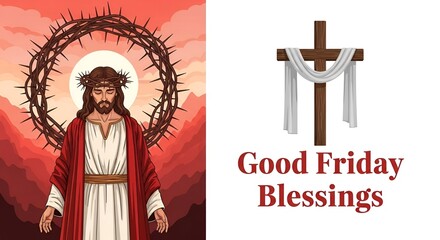 Fototapeta premium Jesus Christ with Cross Good Friday
