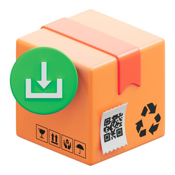 Secure package delivery with eco friendly recycling symbol&nbsp;icon, vector illustration.