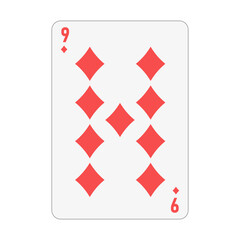 Obraz premium 9 nines diamonds. Playing card layout. Poker concept representing game strategy, gamble and casino. For poker themes, gambling, luck