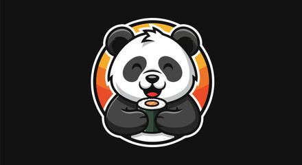 Cartoon panda eating sushi artwork © Star