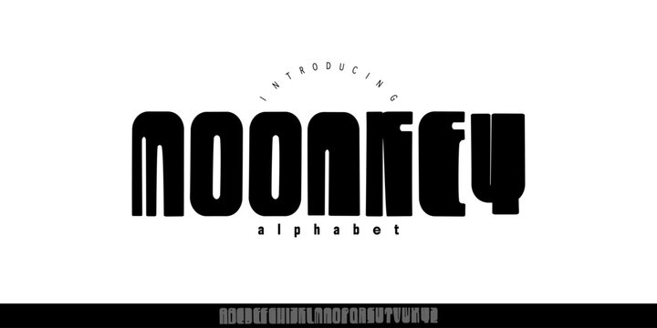 Moonkey Font is Bold retro display font with rounded groovy shapes and strong curves. Perfect for posters, branding, logos, and vintage style designs.