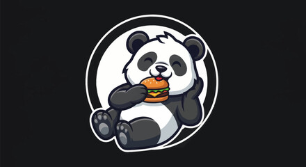 Cartoon panda enjoying a burger © Star