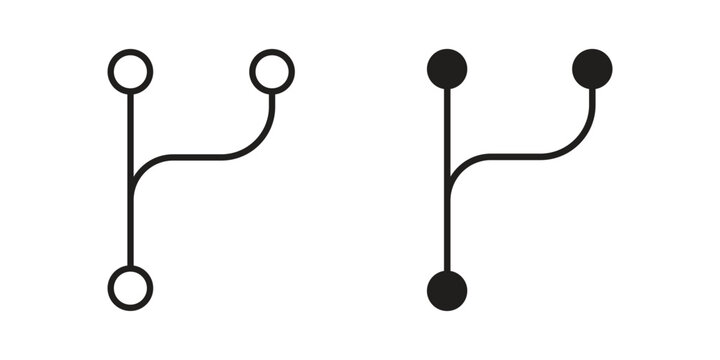 Code branch icon with editable stroke and solid design vectors