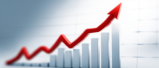 Obraz premium Ilustração de gráfico financeiro em crescimento representa mercado, investimentos e desenvolvimento econômico