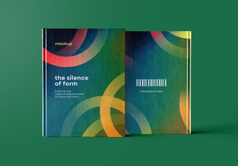 Hardcover Book Front and Back Cover Presentation Mockup with Editable Background