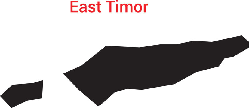 East timor map silhouette