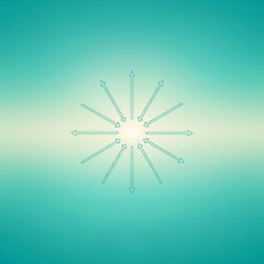 Radiant Light Burst with Cyan Geometric Starburst Pattern on Teal
