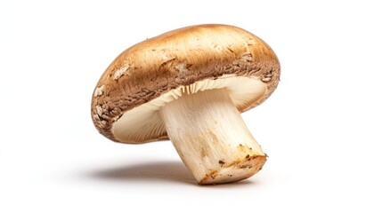 Earthy Delight: A solitary brown mushroom stands out, inviting us to appreciate the delicate details of nature's simple gifts.