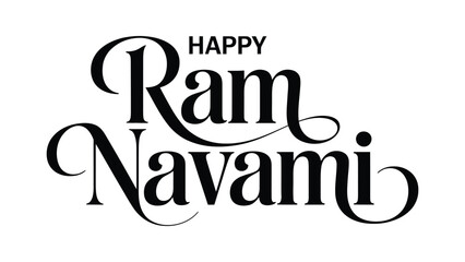 happy ram navami elegant calligraphy typography greeting banner celebrating hindu festival of lord rama birth with traditional design © VectAmaze