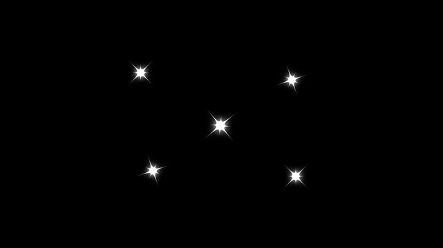 Twinkle light stars sparkling, Star twinkling for festive holiday event. night sky, Glow twinkle movement timeline, energy explosion video. black screen background 4k animation.