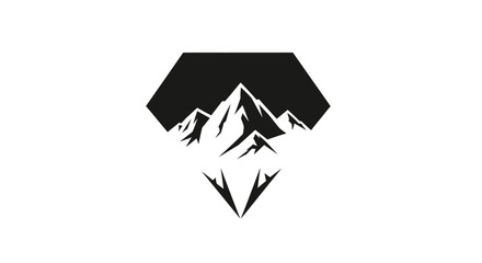 Geometric Mountain Logo Icon Silhouette