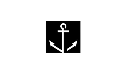 Obraz premium Minimalist black and white anchor icon on a white background, vector graphic