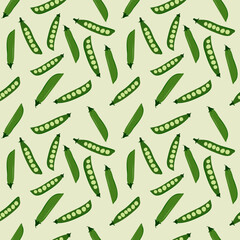 Seamless pattern with green pea vector illustration
