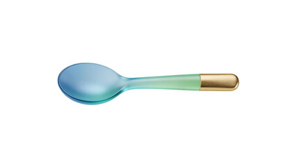 [Transparent Background PNG]Colorful Spoon with Gold Accent on White Background