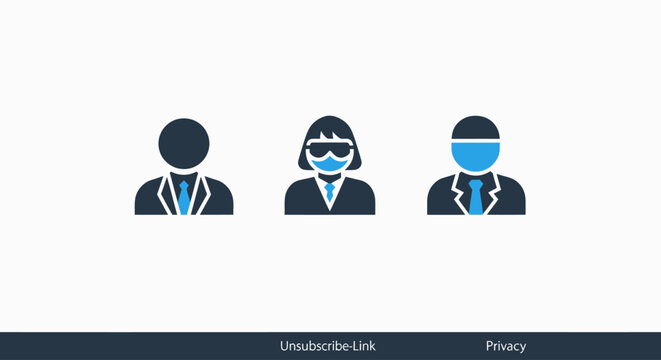 Professional Corporate Business Avatar Icon Set for Team Profiles and Human Resources