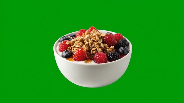 Bowl of Mixed Berries and Granola.
