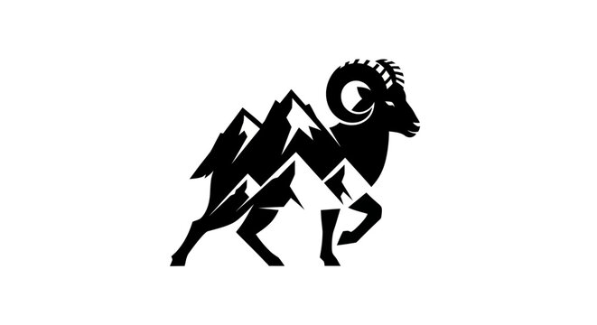 Mountain ram logo illustration