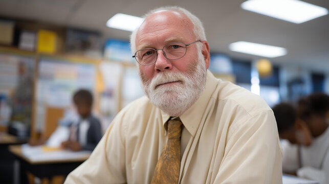 Veteran teacher bringing military discipline and structure to an underperforming urban school classroom, perfect for veteran education career, military skill transfer, teaching profession, modern