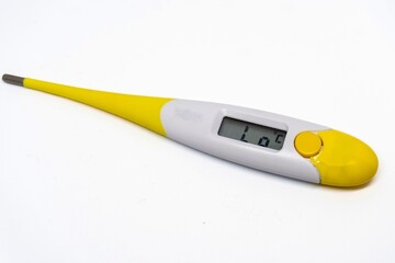 Electronic thermometer isolated on white background. Medical tool.