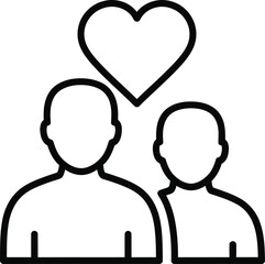 Vector icon of two people with a heart