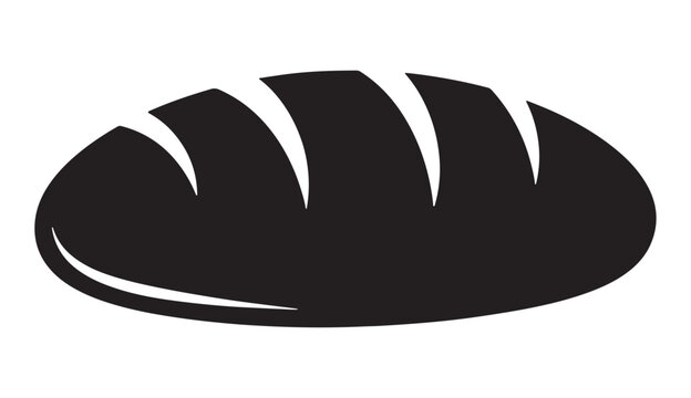 Simple black and white illustration of a loaf of bread with cut sections