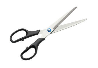 Black and silver scissors with ergonomic handles for precision cutting isolated on transparent background 'png,PNG,Png