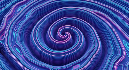 Abstract Spiral Pattern with Neon Blue Colors.