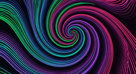 Obraz premium Colorful Abstract Spiral Light Pattern for Digital Art.