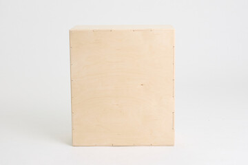 Front of Professional birch wood apple box for film studio production isolated on white background © &Co Stock Images