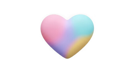 Obraz premium Multicolored heart shape with pink blue purple and yellow hues transparent background
