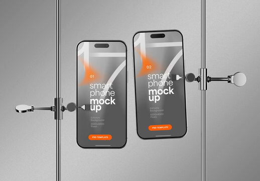 Smartphone Lab Clamp Mockup for App and UI Presentations