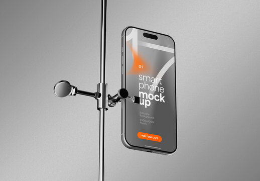 Smartphone Lab Clamp Mockup for App and UI Presentations