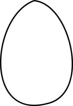 Black line of a simple egg shape on a white background outline