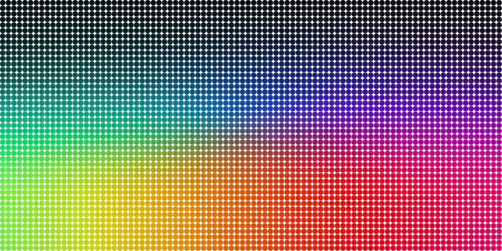 Bright color spectrum background inspired by RGB palette and rainbow gradients. Smooth radial shapes and vibrant glow create a modern digital design.