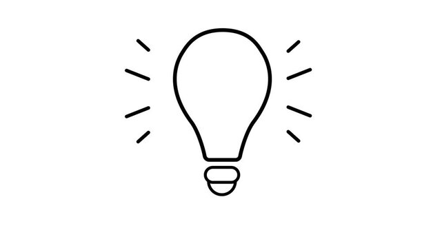 idea bulb icon animation, Creative Idea Light Bulb Icon Animation, Startup Idea Light Bulb Motion Icon, Minimal Idea Concept Lightbulb Animation, Brainstorm and Innovation Icon Motion Design