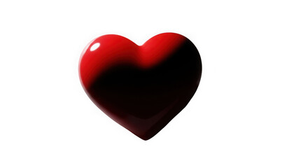 Obraz premium Shiny red heart shape with gradient effect and reflection isolated on white background transparent background
