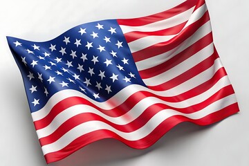Fototapeta premium American flag icon set. Flat style.