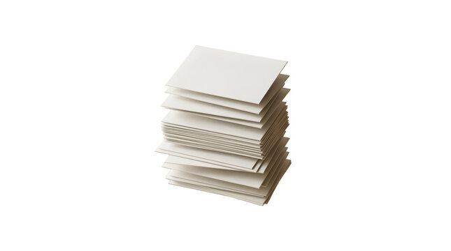Stack of white index cards.